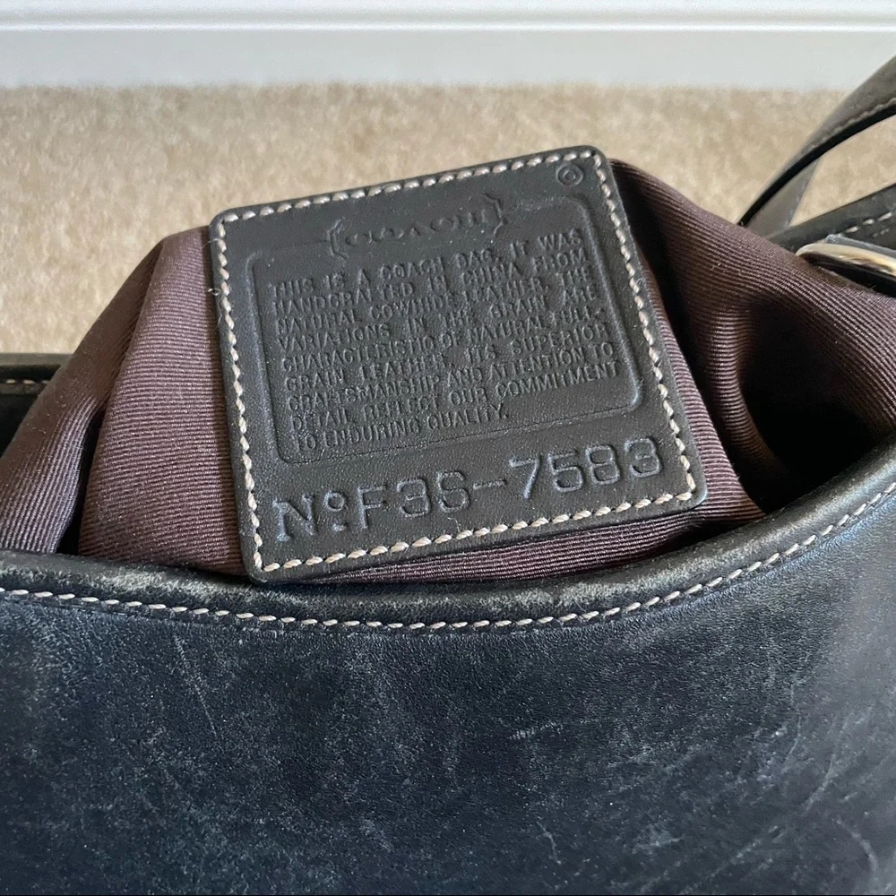 Coach vintage Hampton black leather buckle flap shoulder bag - Picture 4 of 6